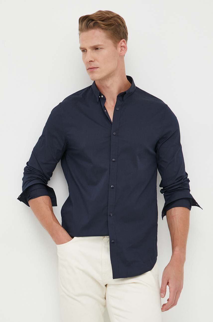 

Рубашка Armani Exchange мужская цвет синий slim воротник button-down