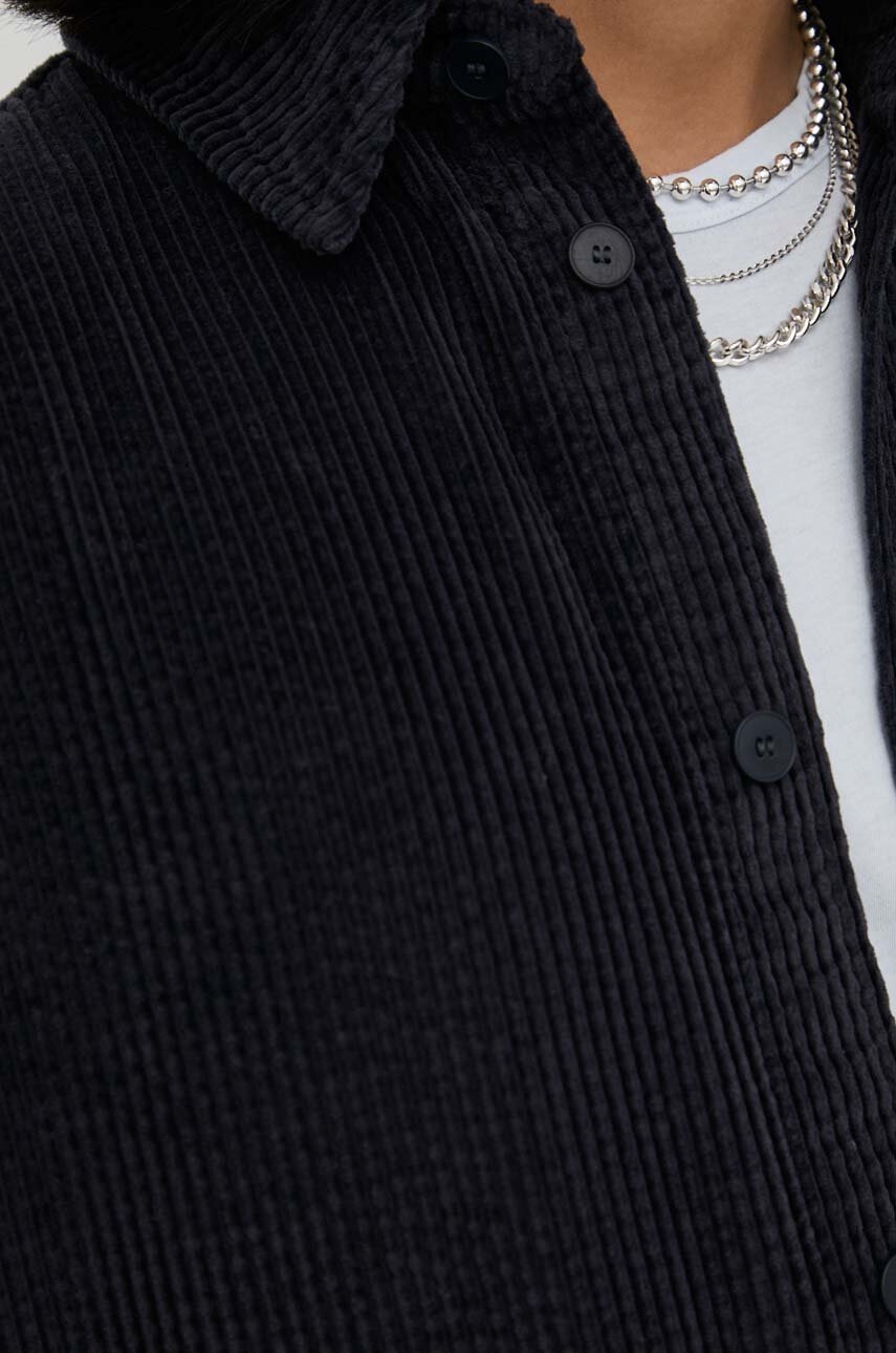 Βαμβακερό πουκάμισο American Vintage ανδρικό, χρώμα: ναυτικό μπλε φωτογραφία