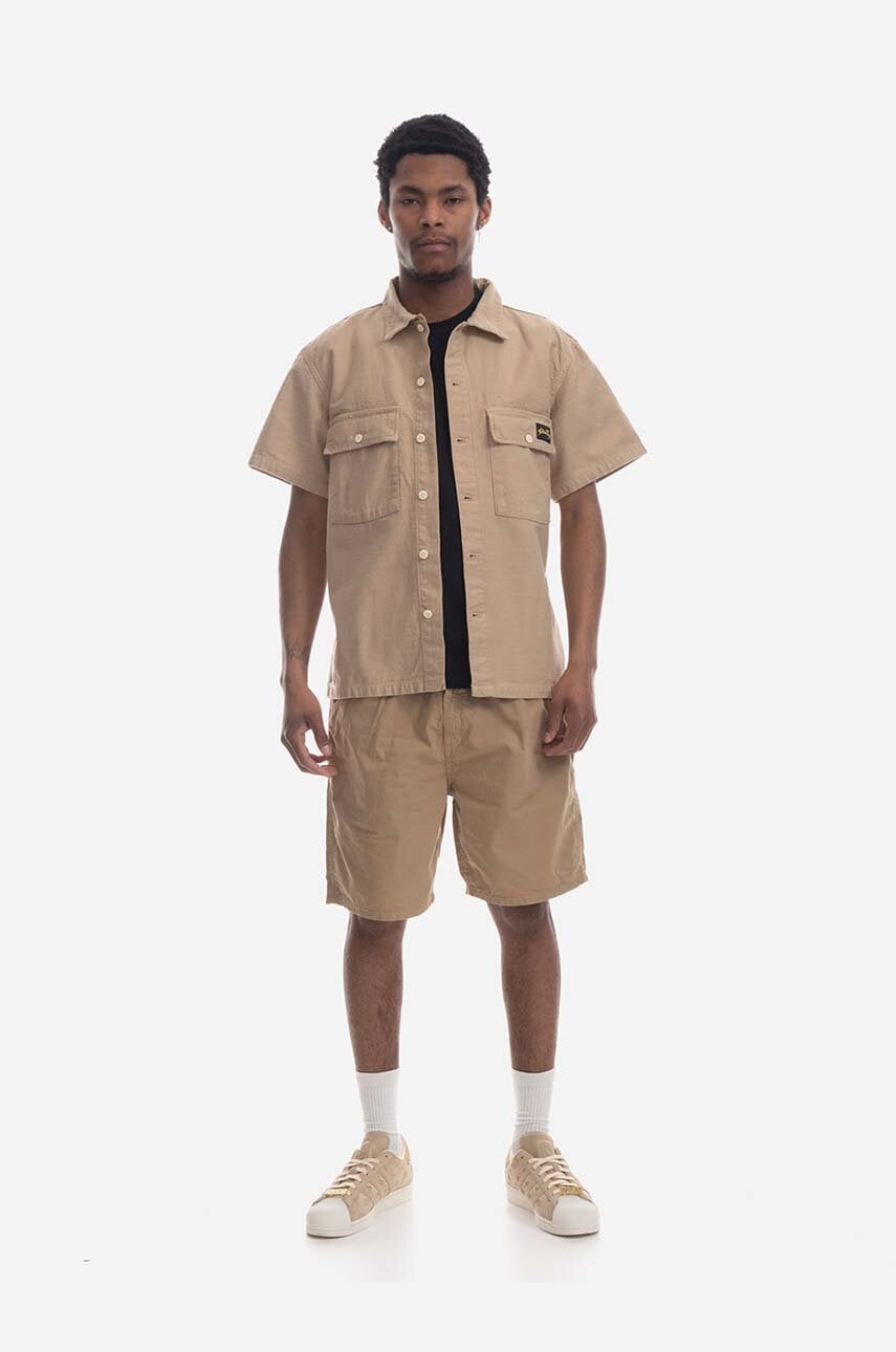 Stan Ray cămașă din bumbac bărbați, culoarea bej, cu guler clasic, regular SS23011KHA-KHA
