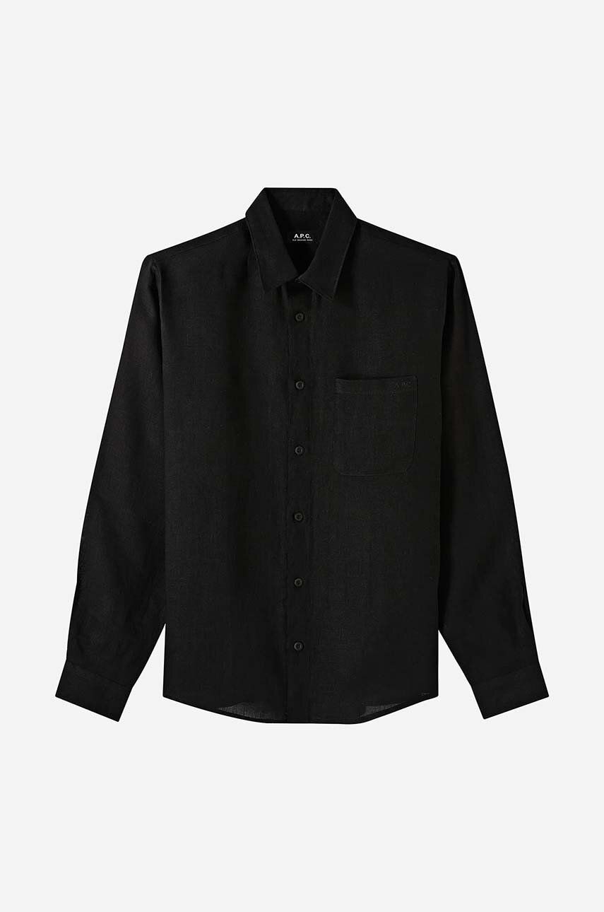 Srajca A.P.C. A.P.C. Chemise Cassel LIAEK-H12545 BLACK Moška, črna Barva