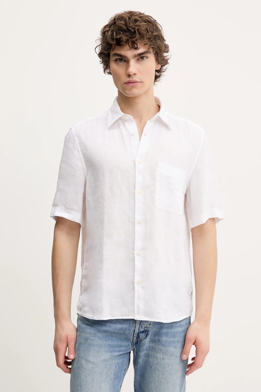 Marc O'Polo camasa de in culoarea alb, cu guler clasic, regular Marc O'Polo camasa de in culoarea alb, cu guler clasic, regular