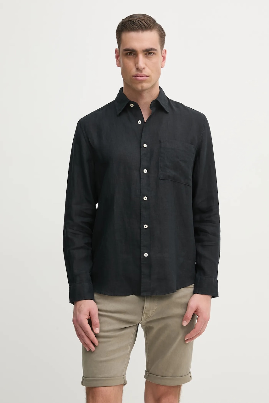 Marc O'Polo camasa de in culoarea negru, cu guler clasic, regular, M23742842318 Marc O'Polo camasa de in culoarea negru, cu guler clasic, regular, M23742842318