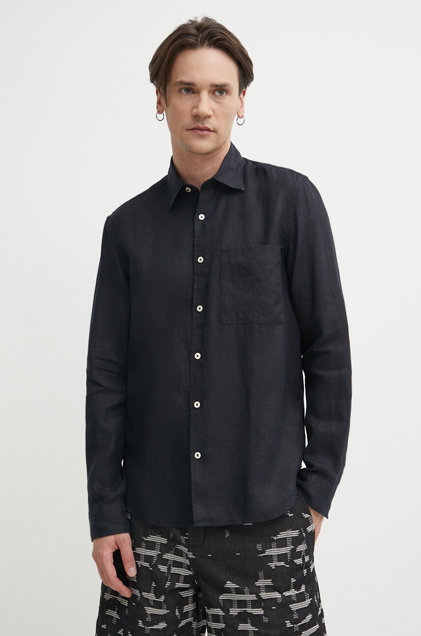 Marc O'Polo camasa de in culoarea negru, cu guler clasic, regular, M23742842318 Marc O'Polo camasa de in culoarea negru, cu guler clasic, regular, M23742842318