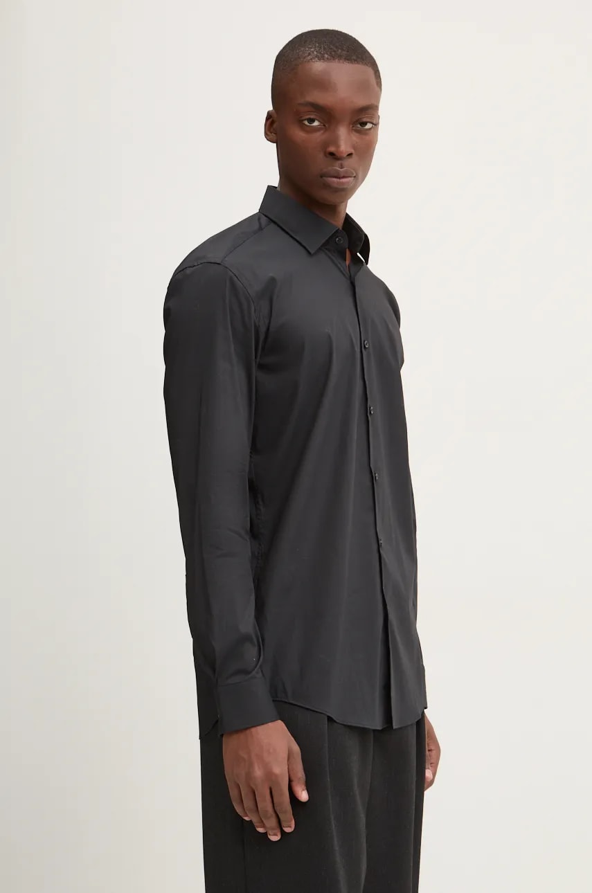 HUGO camasa barbati, culoarea negru, cu guler clasic, slim, 50484023