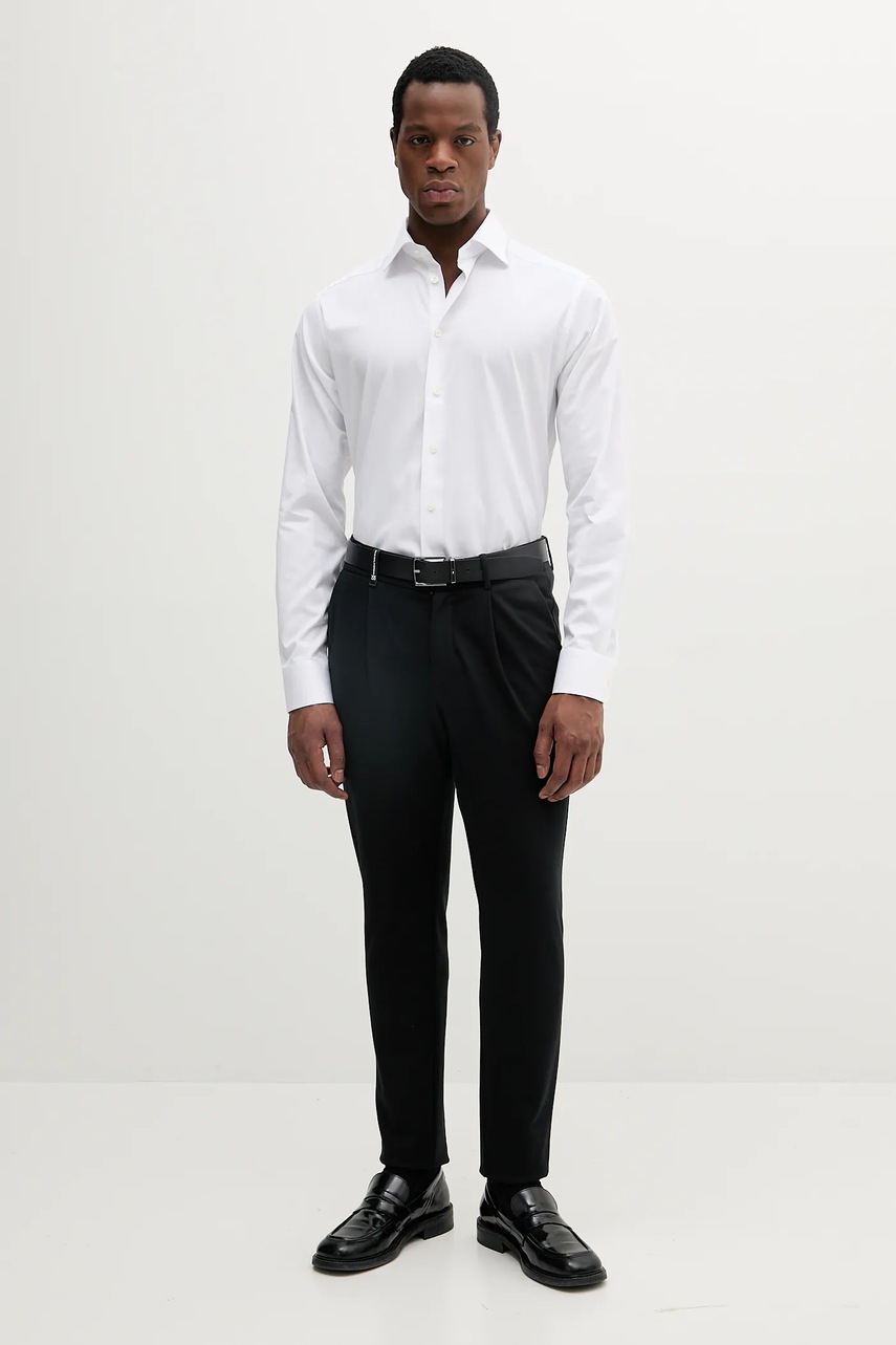 Хлопковая рубашка Eton цвет белый slim классический воротник 100012342