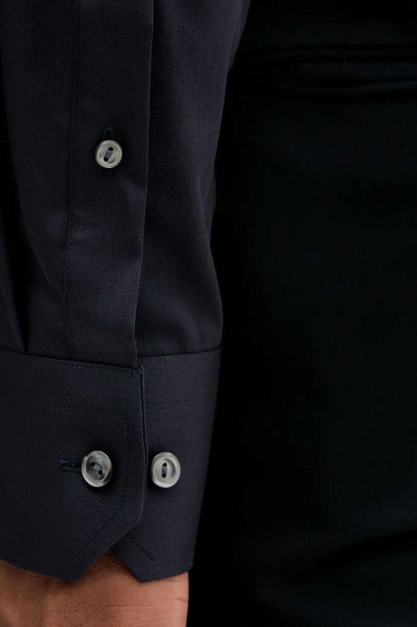 Βαμβακερό πουκάμισο Eton ανδρικό, χρώμα: ναυτικό μπλε, 100012342 φωτογραφία