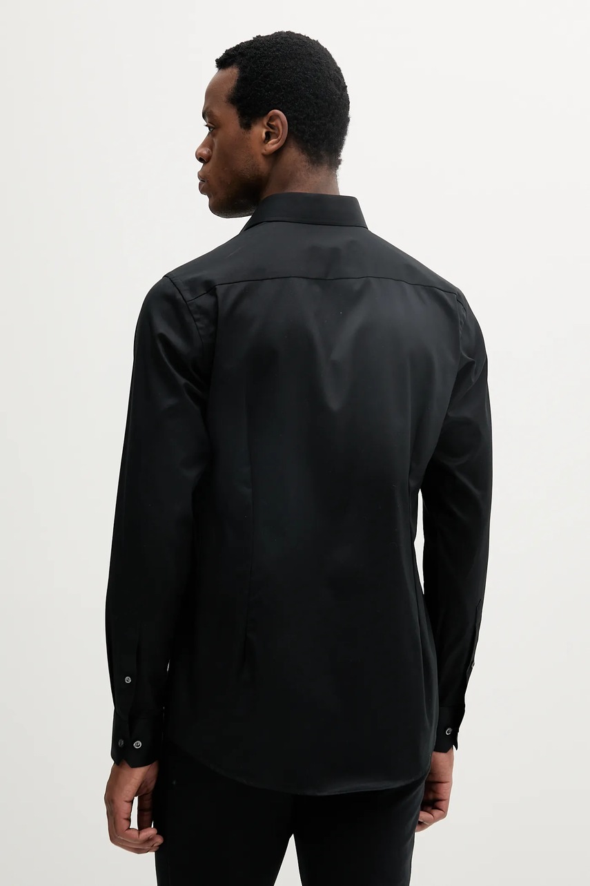 Βαμβακερό πουκάμισο Eton ανδρικό, χρώμα: μαύρο, 100012342 φωτογραφία