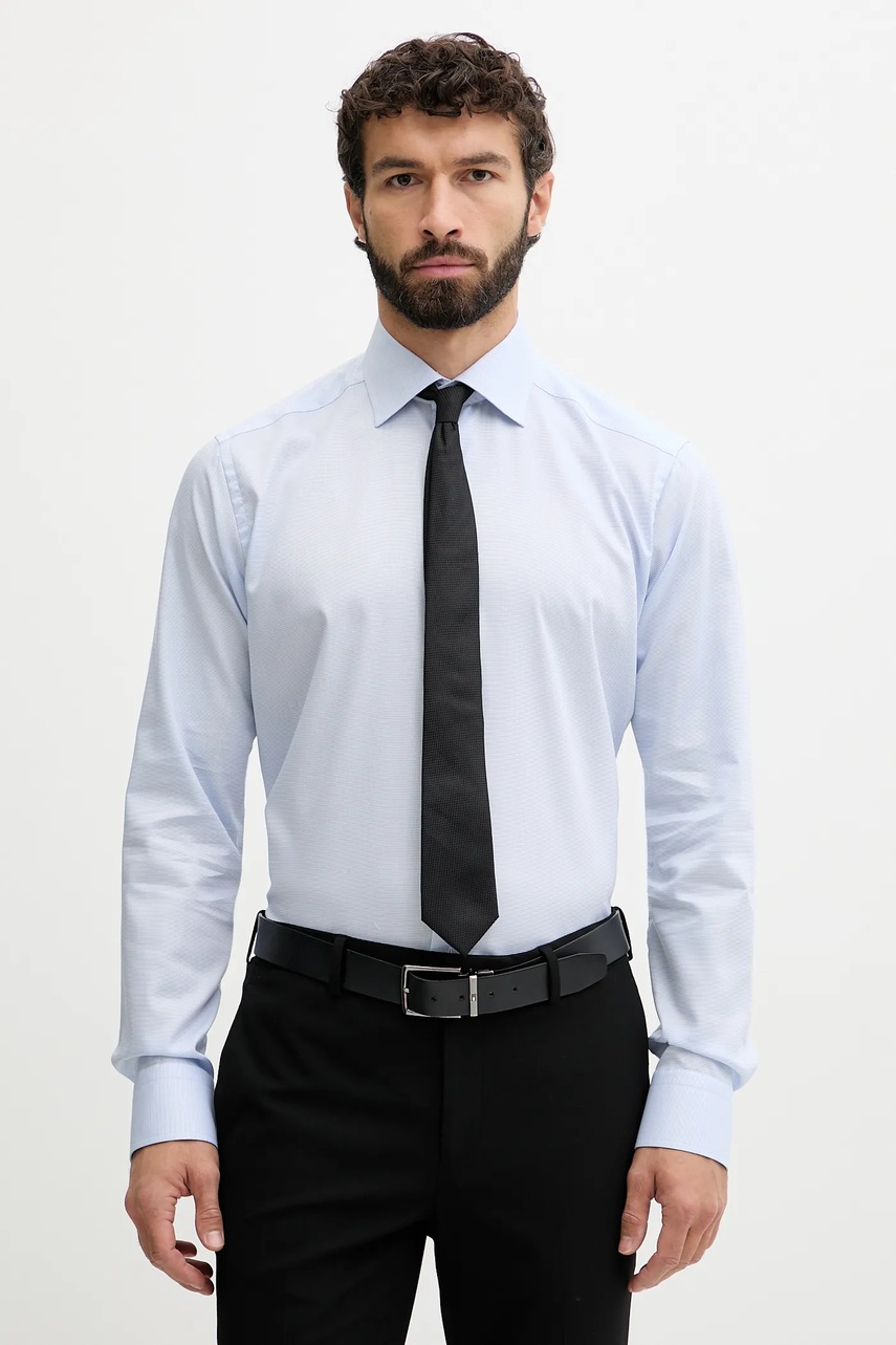 Eton cămașă din bumbac culoarea roz, cu guler clasic, slim, 100001767