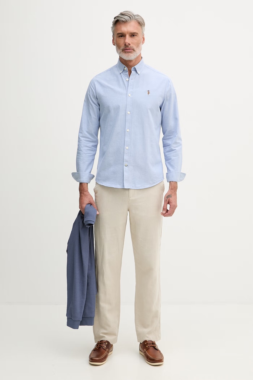 U.S. Polo Assn. košeľa pánska bavlnená PEACHED OXFORD LS