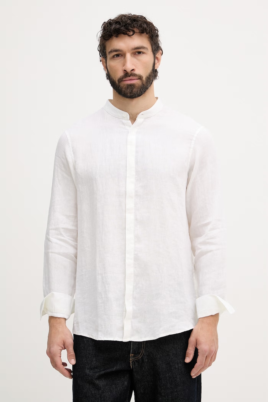 Armani Exchange cămașă bărbați din in