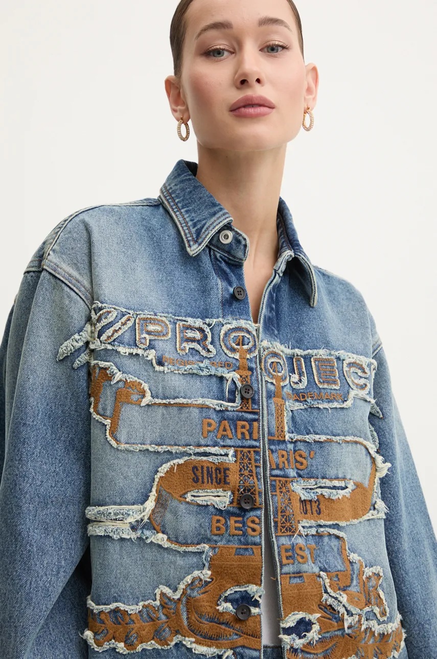 Τζιν πουκάμισο Y/Project EVERGREEN PARIS' BEST PATCH DENIM SHIRT φωτογραφία