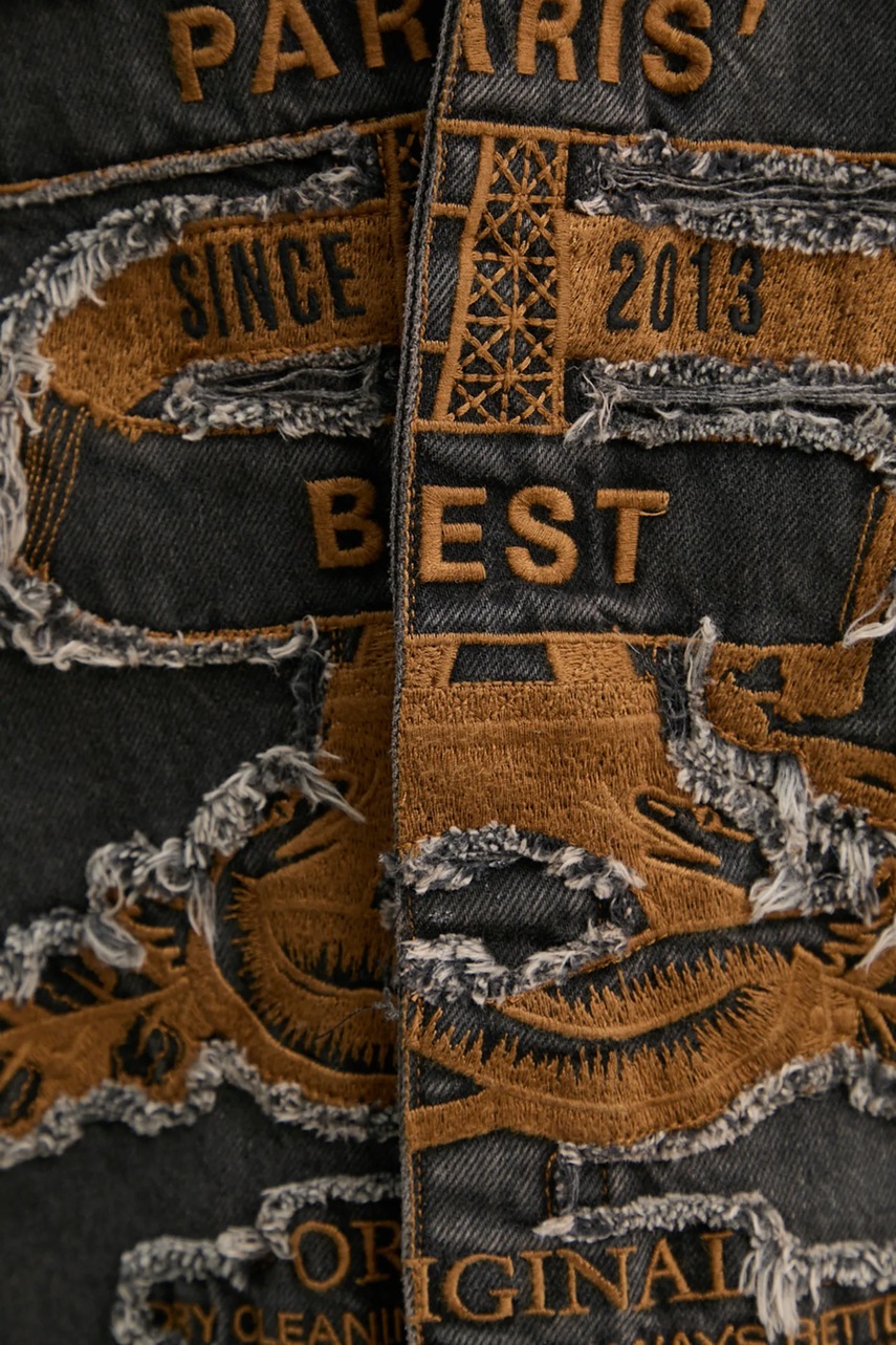 Rifľová košeľa Y/Project EVERGREEN PARIS' BEST PATCH DENIM SHIRT