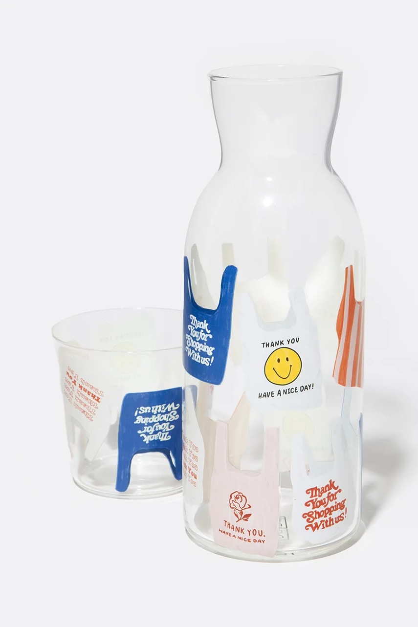 Καράφα με ποτήρι DOIY Corner Shop Jar & Glass χρώμα: πολύχρωμο, 0 φωτογραφία