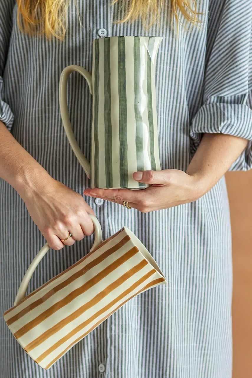 Κανάτα Bloomingville Begonia 1,3 L χρώμα: πράσινο φωτογραφία