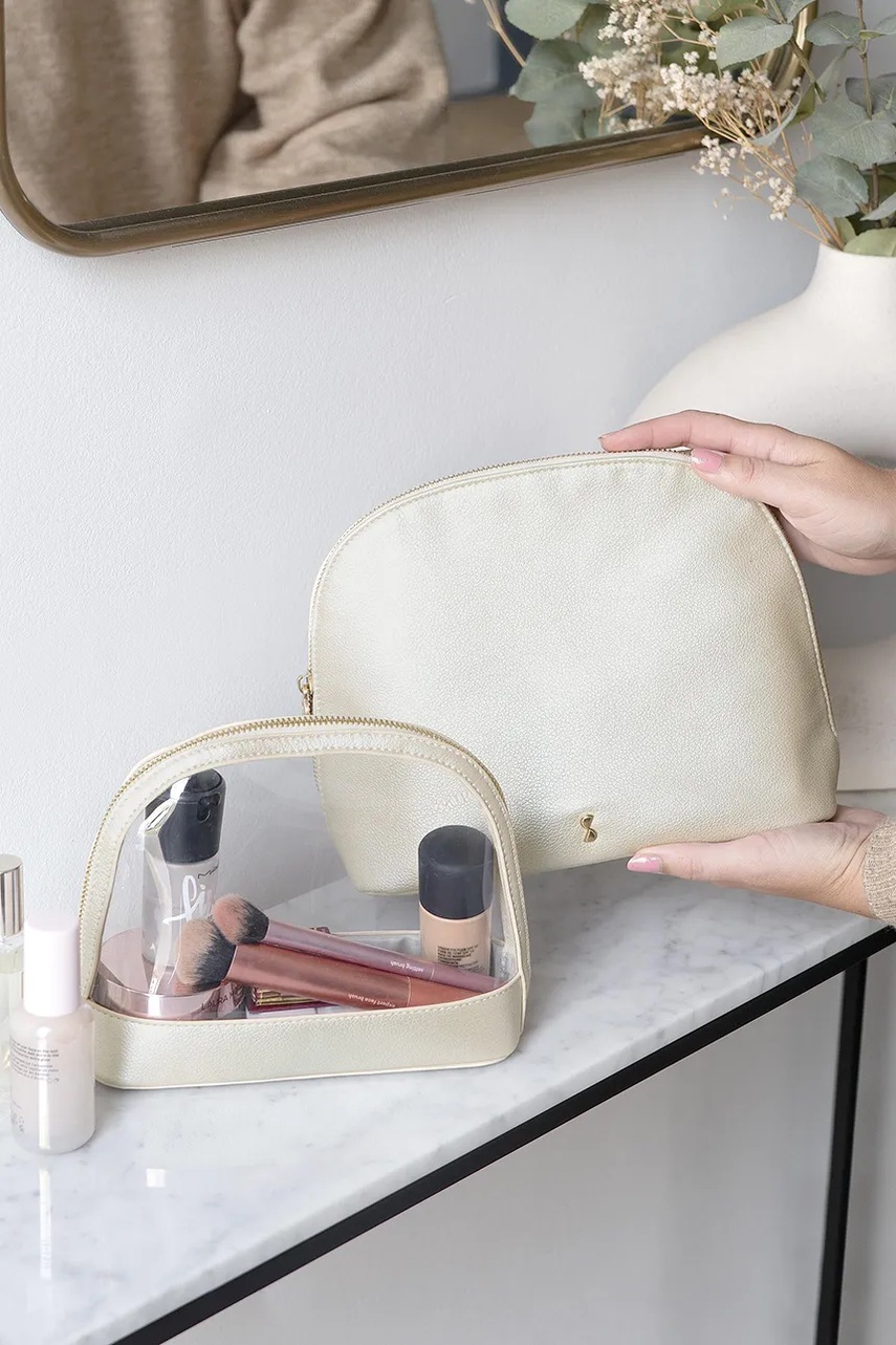 Σετ τσαντών καλλυντικών Stackers 2-pack χρώμα: μπεζ, 0 φωτογραφία