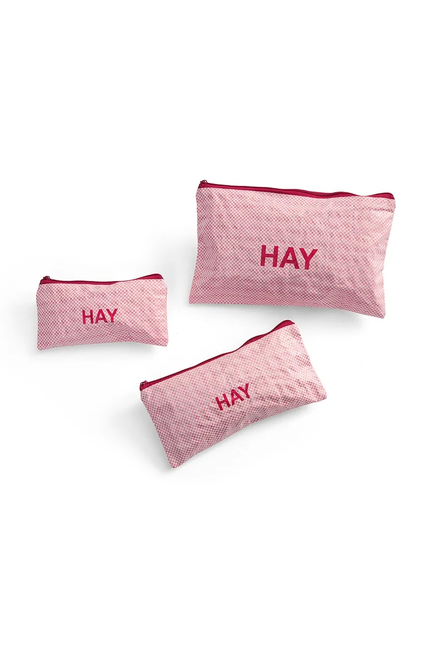 HAY set de borsete Candy Mono Wash Bag 3-pack culoarea roz