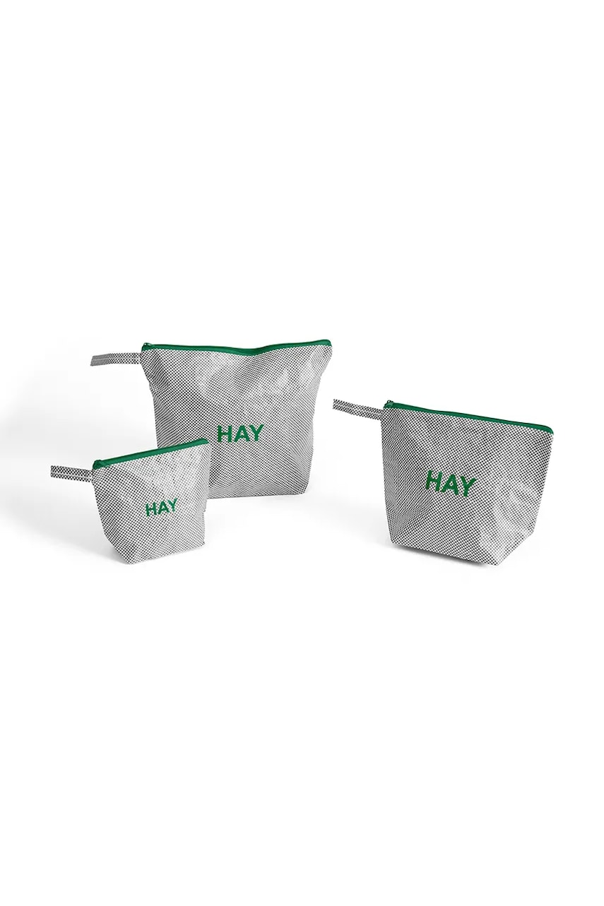 Levně Sada taštiček HAY Candy Mono Wash Bag 3-pack šedá barva