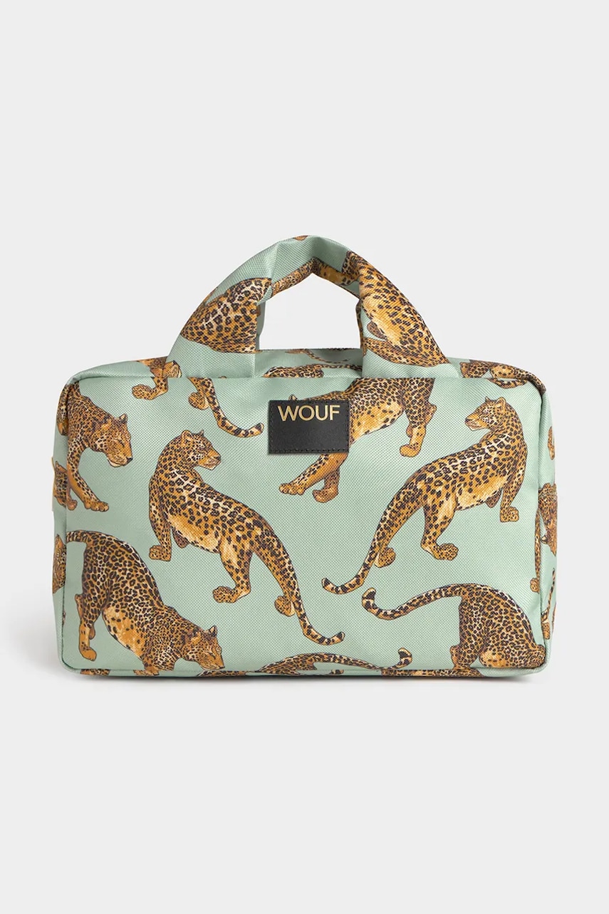 WOUF trusă cosmetică de călătorie Emerald Leopard 29 x 13 x 18 cm