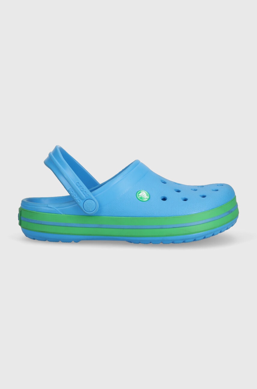 Crocs papuci Crocband femei, culoarea verde 11016