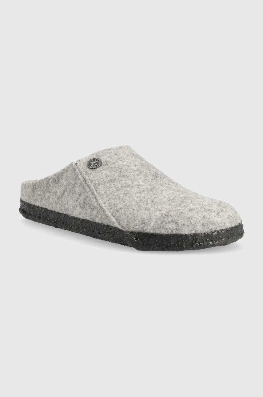 

Вовняні тапочки Birkenstock Zermatt Rivet колір сірий Narrow Width