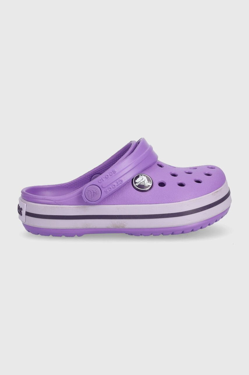 Dětské pantofle Crocs 204537 fialová barva - fialová -  Svršek: Umělá hmota Vnitřek: Umělá