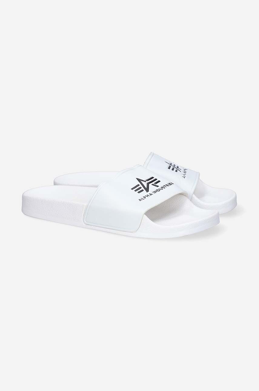 Pantofle Alpha Industries Slider bílá barva, 106956.09-white - bílá -  Umělá hmota