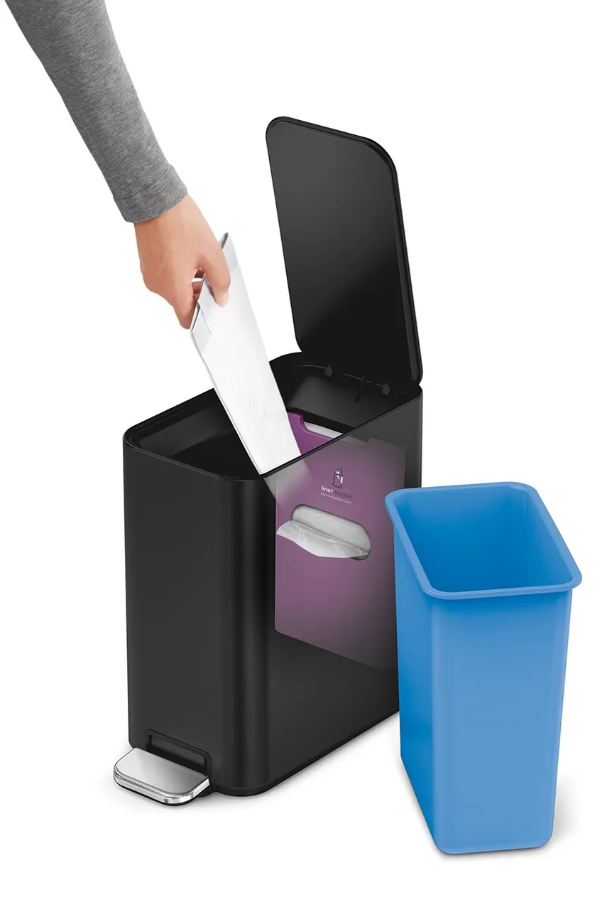 Κάδος σκουπιδιών Simplehuman Slim Step 5 L χρώμα: μαύρο φωτογραφία