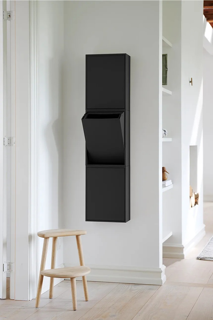 Επιτοίχιος κάδος απορριμμάτων ReCollector Recycling Box 12 L/30 x 15 x 40 cm χρώμα: μαύρο φωτογραφία