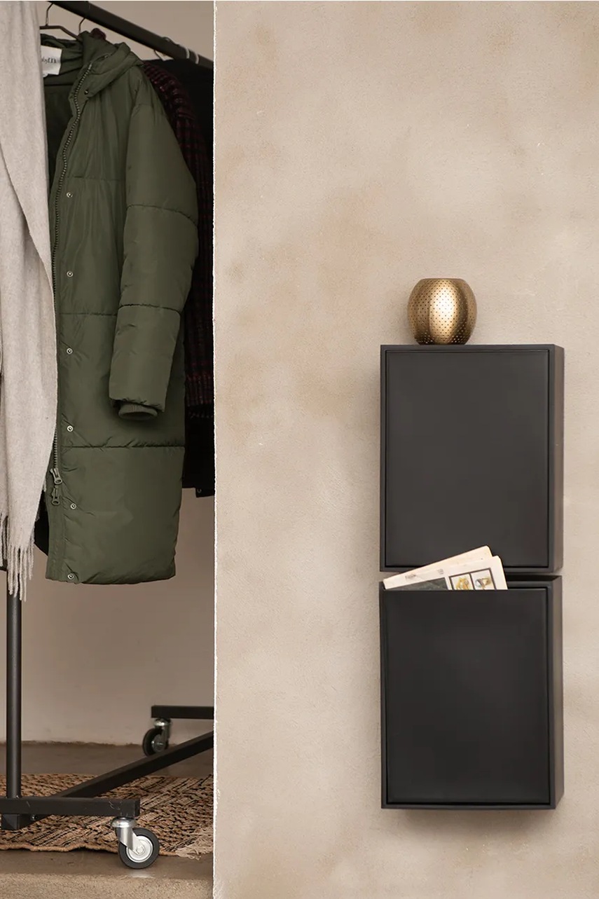 Επιτοίχιος κάδος απορριμμάτων ReCollector Recycling Box 12 L/30 x 15 x 40 cm χρώμα: μαύρο φωτογραφία