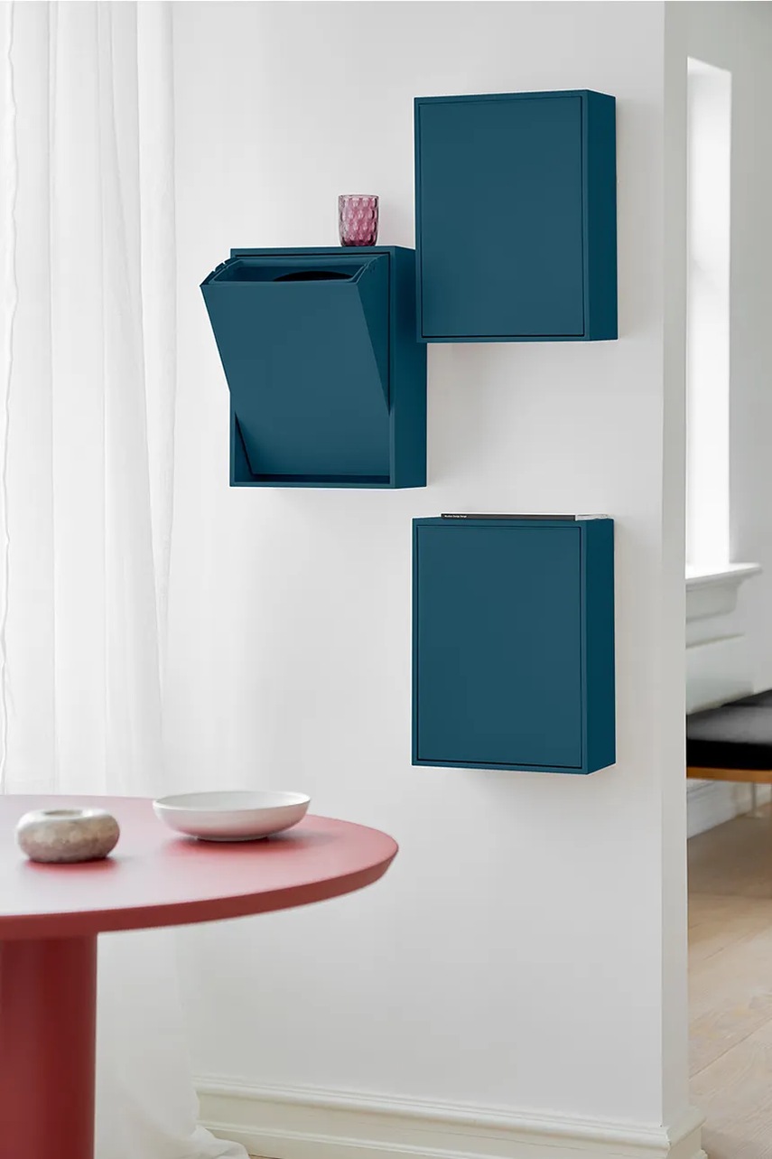 Επιτοίχιος κάδος απορριμμάτων ReCollector Recycling box 30 x 15 x 40 cm χρώμα: τιρκουάζ φωτογραφία