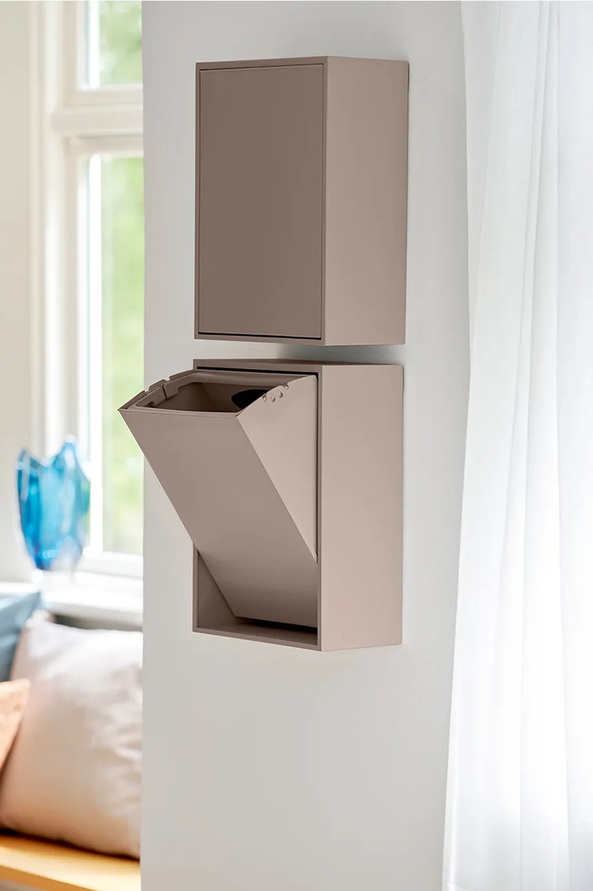 Επιτοίχιος κάδος απορριμμάτων ReCollector Recycling box 30 x 15 x 40 cm χρώμα: καφέ φωτογραφία