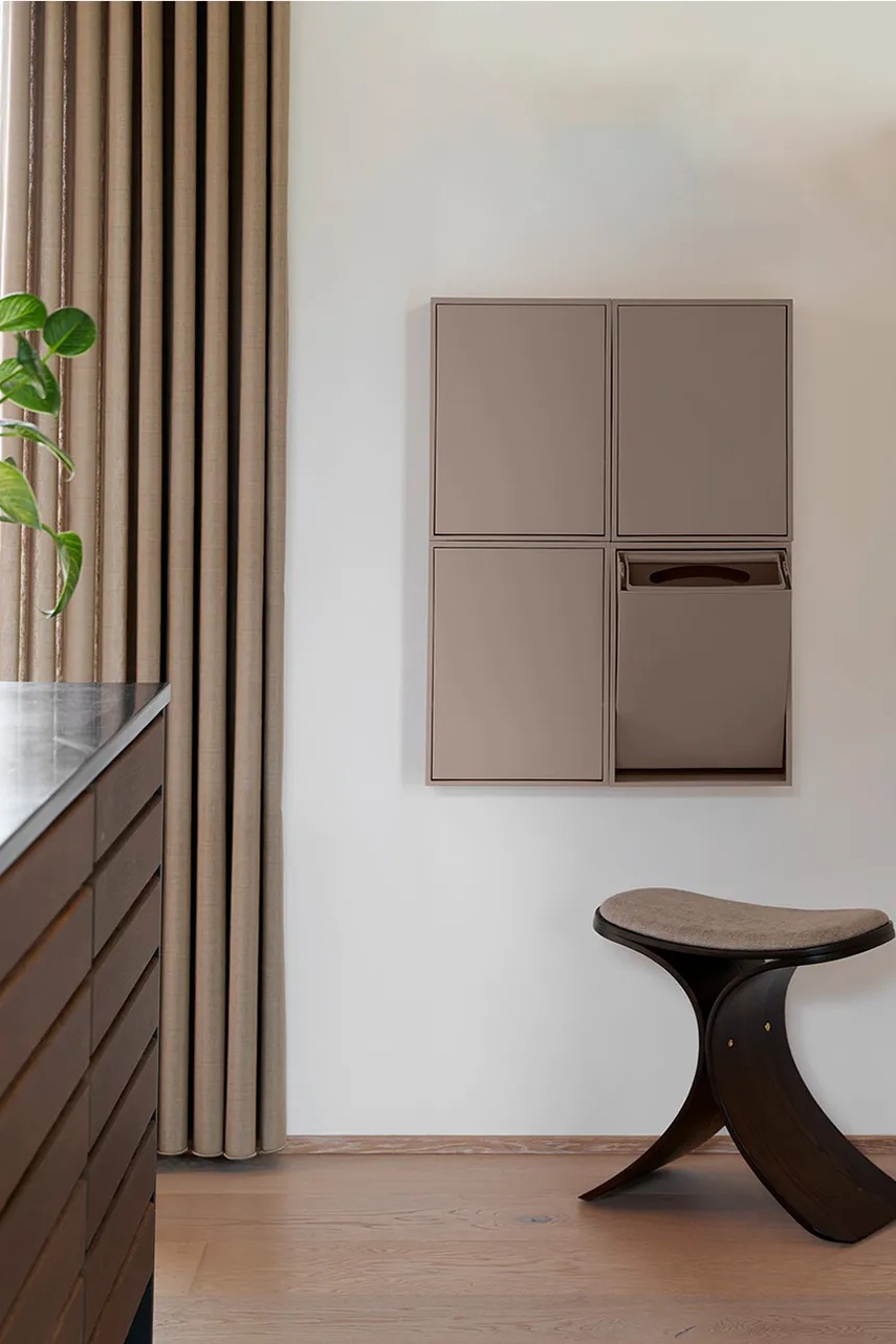 Επιτοίχιος κάδος απορριμμάτων ReCollector Recycling box 30 x 15 x 40 cm χρώμα: καφέ φωτογραφία