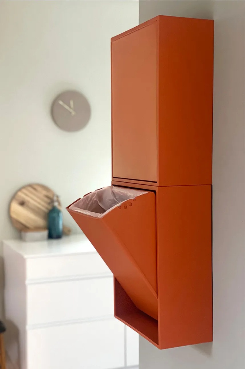 Επιτοίχιος κάδος απορριμμάτων ReCollector Recycling box 30 x 15 x 40 cm χρώμα: πορτοκαλί φωτογραφία