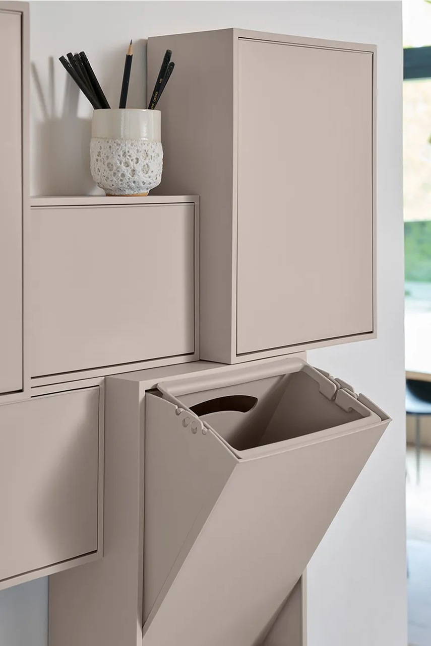 Επιτοίχιος κάδος απορριμμάτων ReCollector Recycling box 30 x 15 x 40 cm χρώμα: μπεζ φωτογραφία