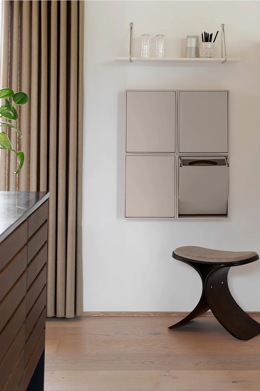 Επιτοίχιος κάδος απορριμμάτων ReCollector Recycling box 30 x 15 x 40 cm χρώμα: μπεζ φωτογραφία