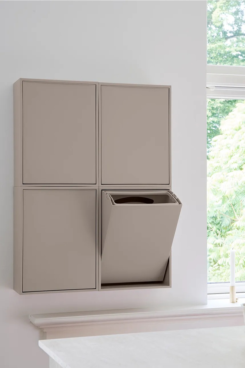 Επιτοίχιος κάδος απορριμμάτων ReCollector Recycling box 30 x 15 x 40 cm χρώμα: μπεζ φωτογραφία