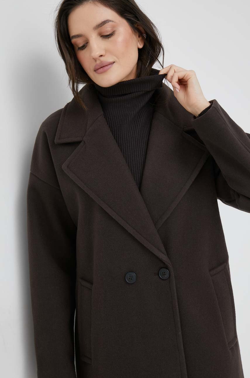 

Пальто Vero Moda жіночий колір коричневий перехідний двобортний
