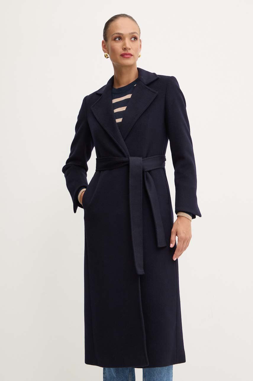 MAX&Co. palton de lana culoarea albastru marin, de tranzitie, desfacut, 2418011034200