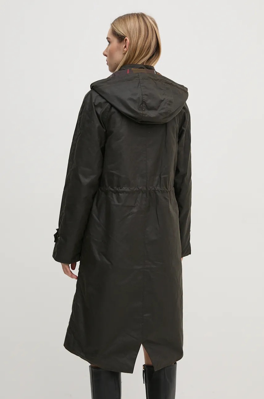 Парка Barbour Long Cannich Wax жіноча колір зелений перехідна LWX1264 