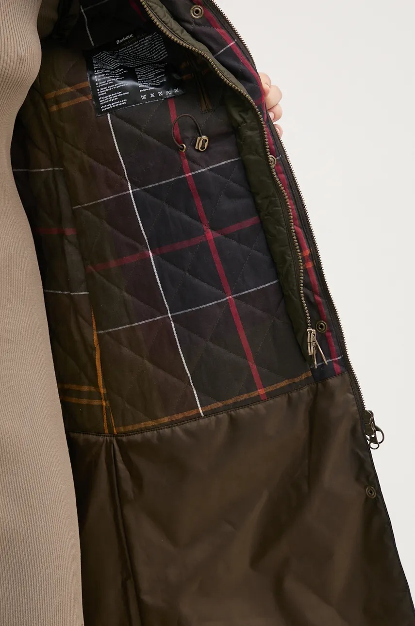 Парка Barbour Long Cannich Wax жіноча колір зелений перехідна LWX1264 