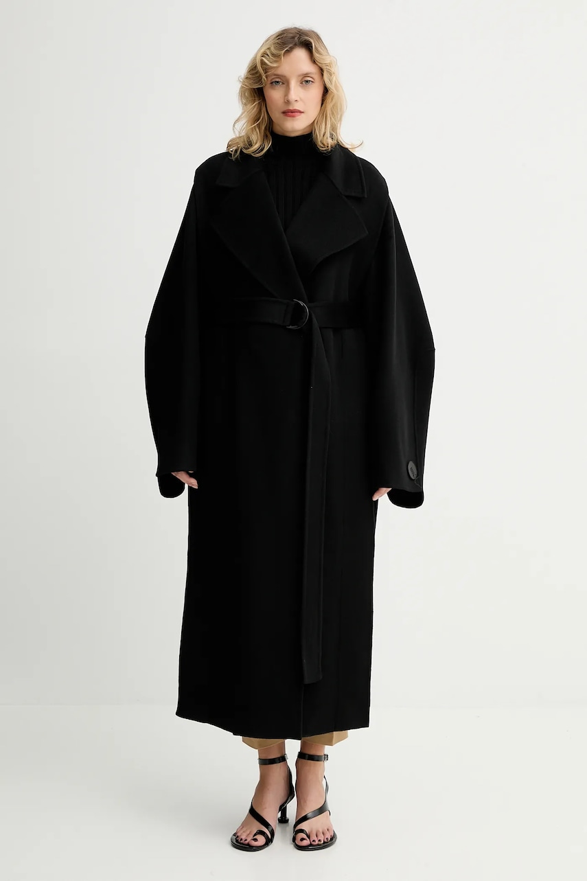 MMC STUDIO palton de lână culoarea negru, VESPERE.COAT