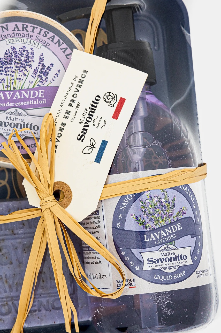 Σετ σαπουνιών Maitre Savonitto Lavander Box 3-pack χρώμα: μοβ φωτογραφία