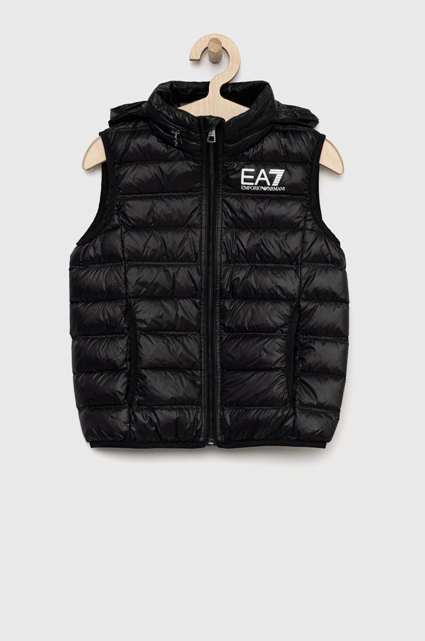 Детский пуховой безрукавник EA7 Emporio Armani цвет чёрный Детский пуховой безрукавник EA7 Emporio Armani цвет чёрный