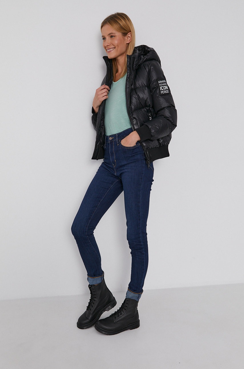 

Пуховая куртка Armani Exchange женская цвет чёрный зимняя