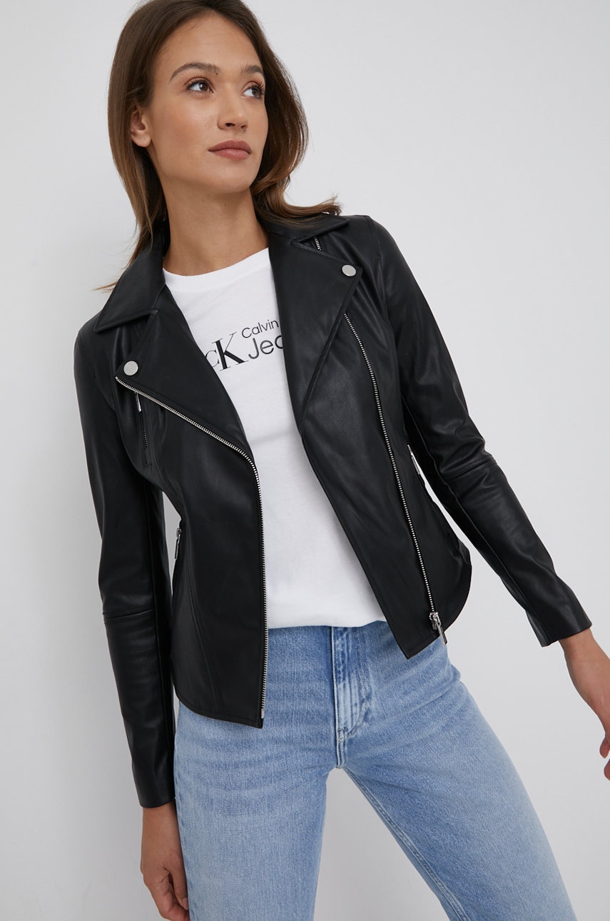 Armani Exchange Geaca Ramones Femei, Culoarea Negru, De Tranzitie