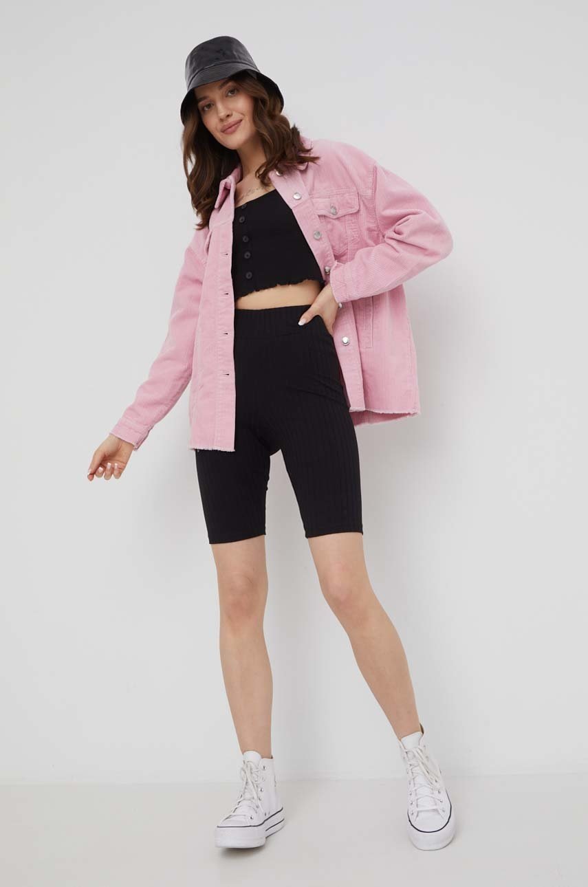 

Вельветова куртка Only колір рожевий перехідна oversize