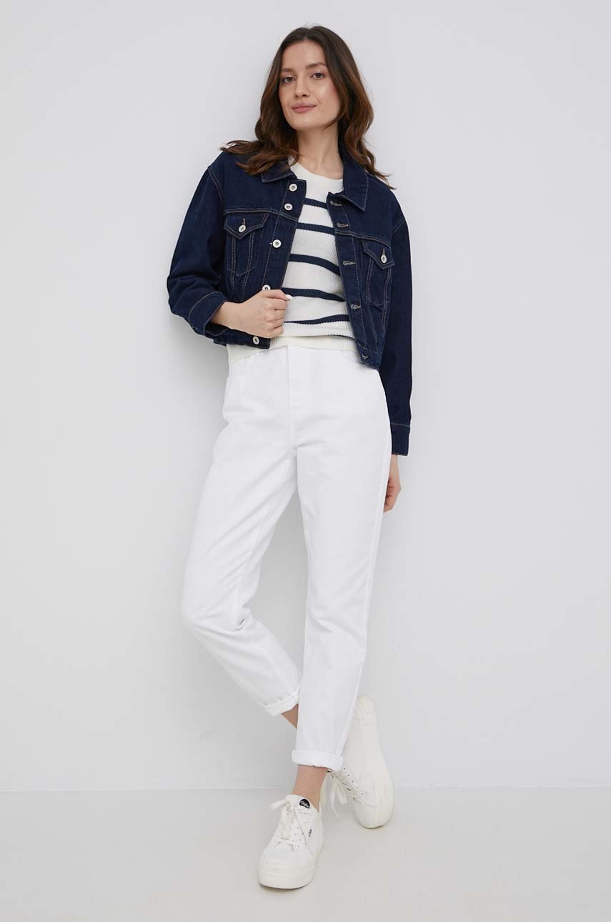 

Джинсовая куртка Only женская цвет синий переходная oversize