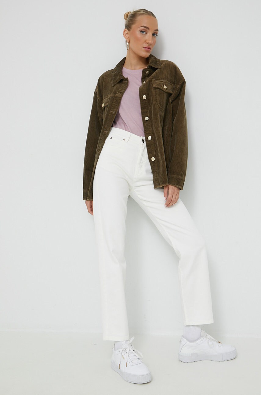 

Вельветовая куртка Only цвет зелёный переходная oversize