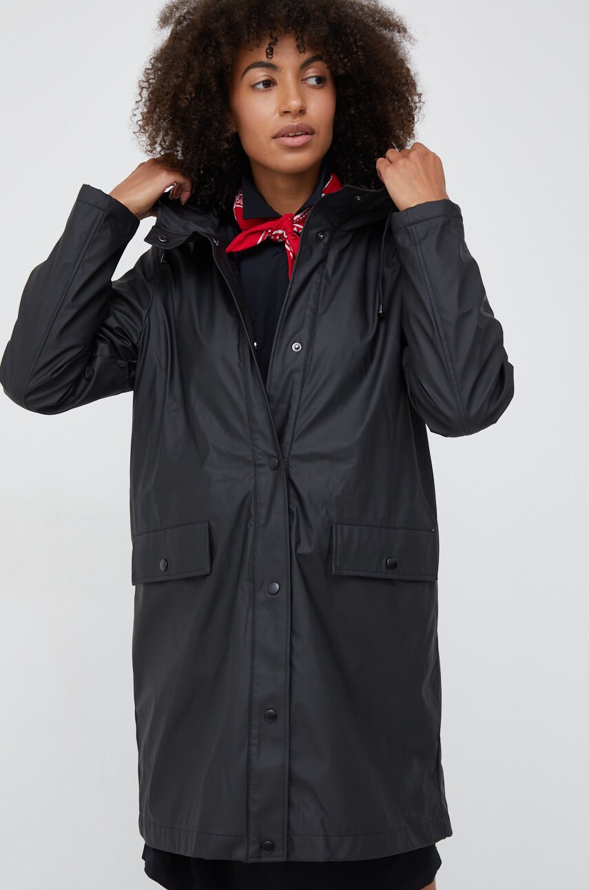 Vero moda geaca de ploaie femei, culoarea negru, de tranzitie