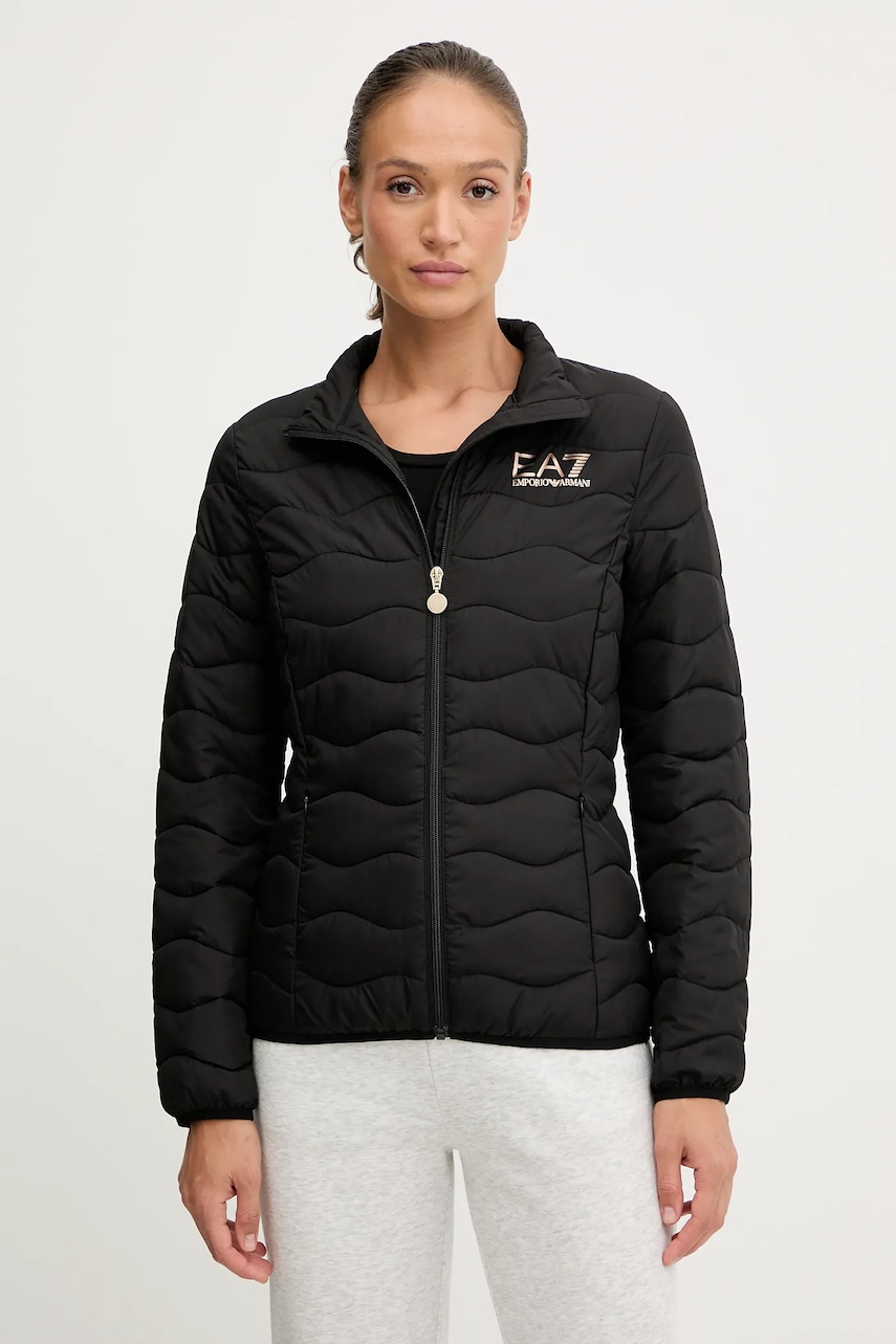 EA7 Emporio Armani geaca femei, culoarea negru, de tranzitie